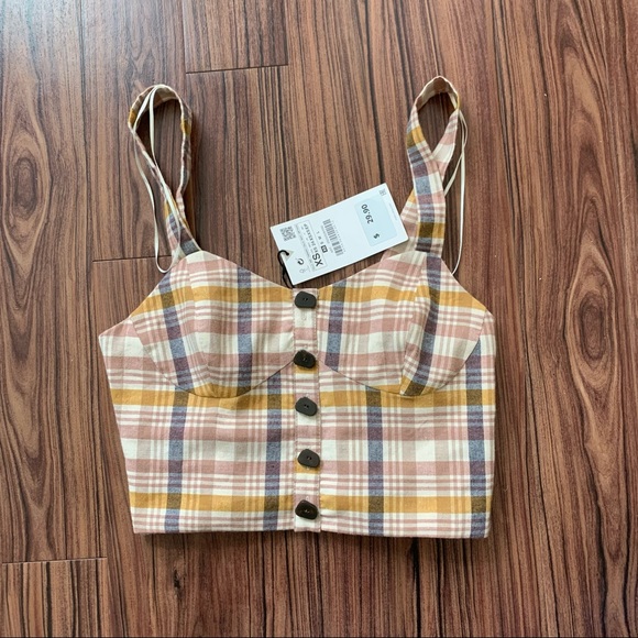 NWT Zara Plaid Crop Top!! - Picture 5 of 12
